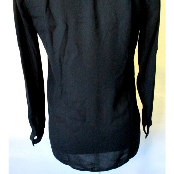Banana Republic Women's Petite Black Long Sleeve Roll Tab Button Blouse Size XXS - Picture 6 of 9